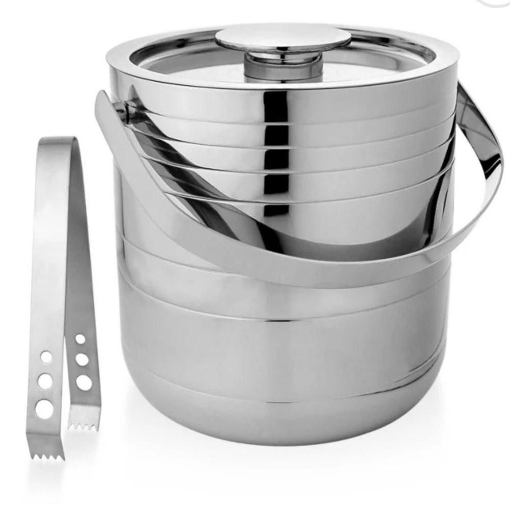 NWT Double wall Stainless Ice bucket n tong